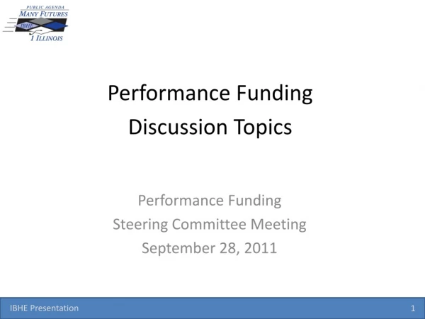 Performance Funding Discussion Topics