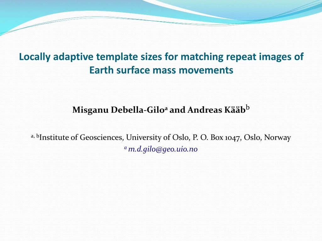 locally adaptive template sizes for matching repeat images of earth surface mass movements
