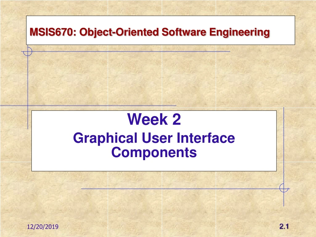 msis670 object oriented software engineering