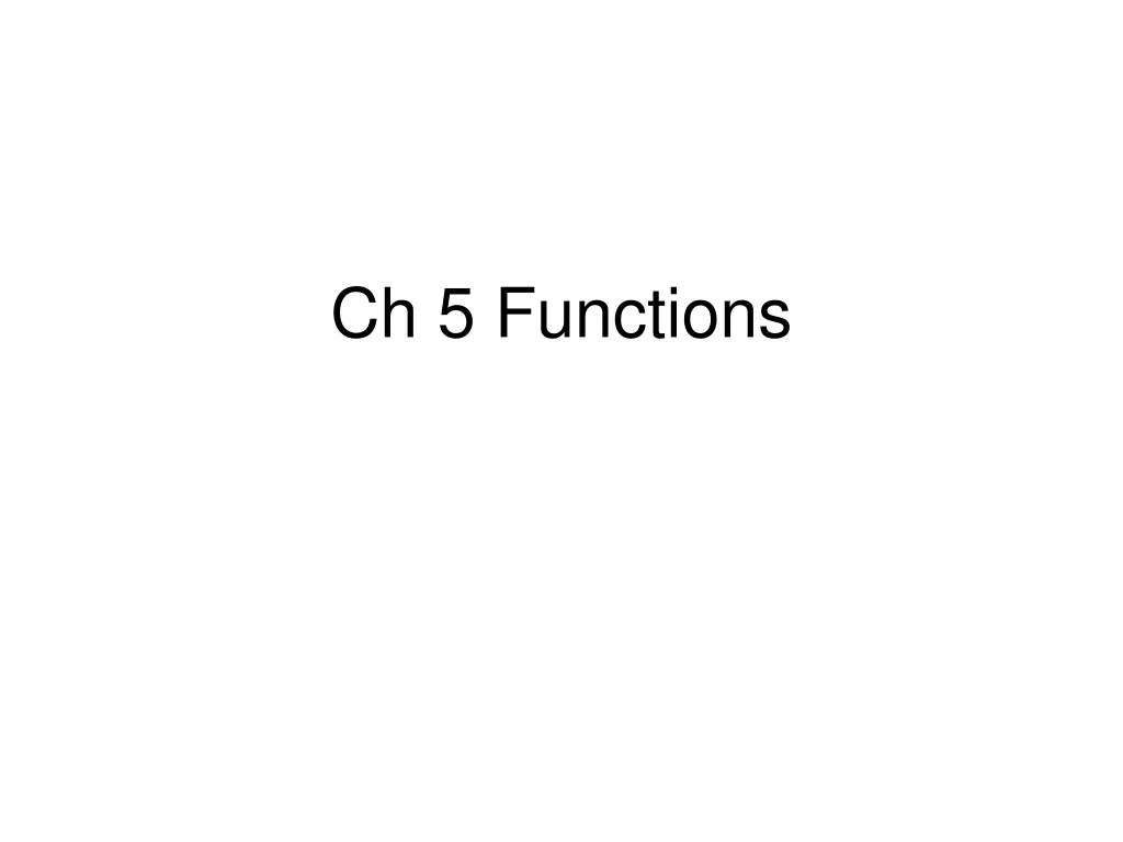 ch 5 functions