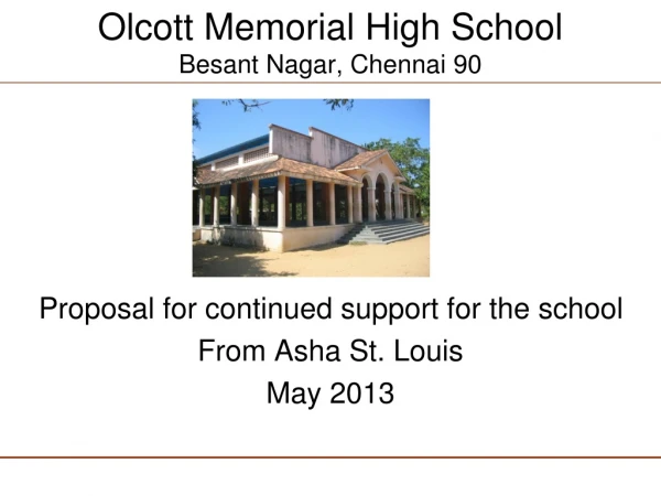 Olcott Memorial High School Besant Nagar, Chennai 90