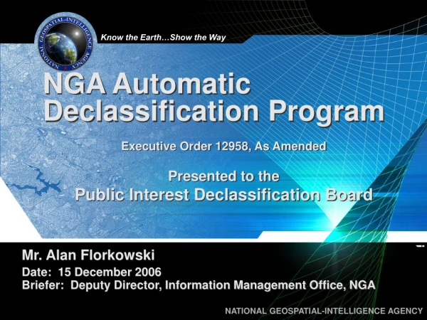 NGA Automatic  Declassification Program