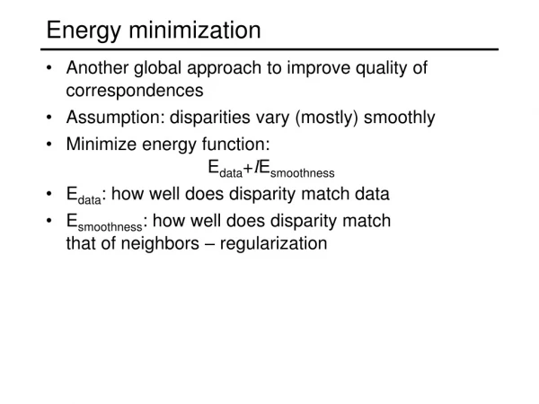 Energy minimization