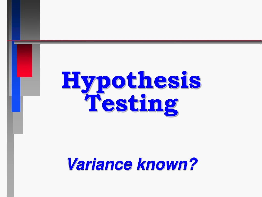 hypothesis testing