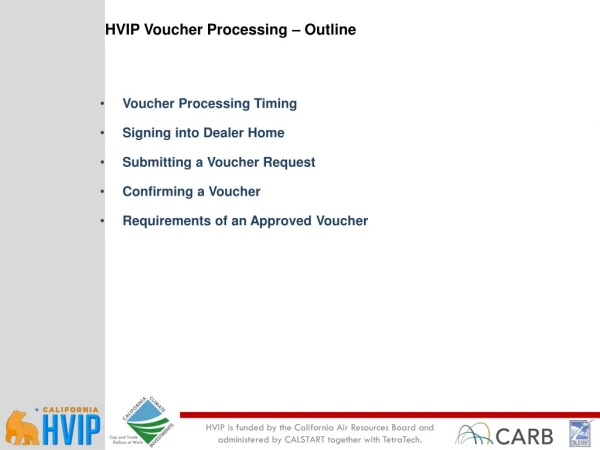 Voucher Processing Timing Signing into Dealer Home Submitting a Voucher Request