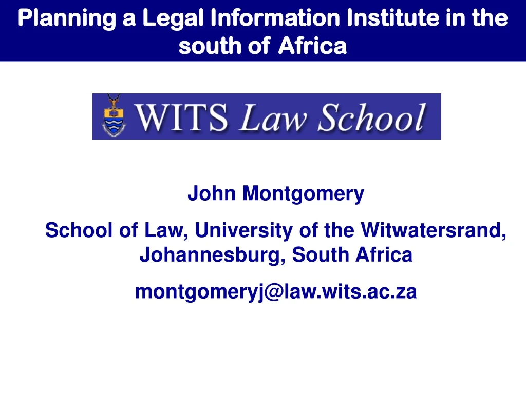 planning a legal information institute