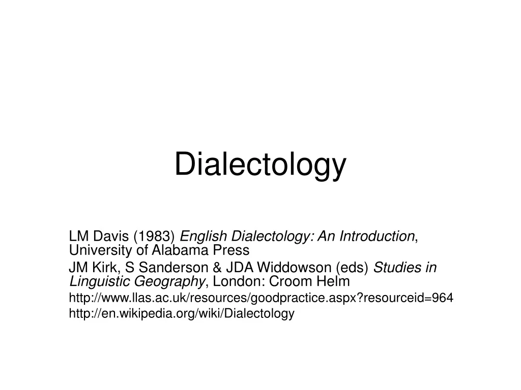 dialectology