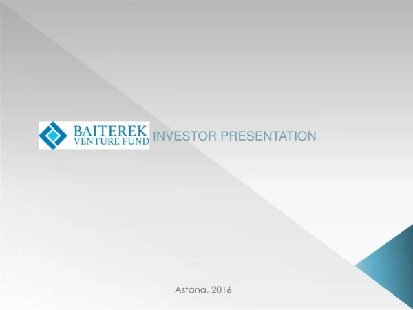 Investor presentation