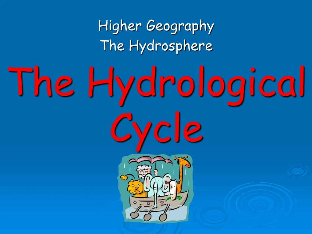 the hydrological cycle