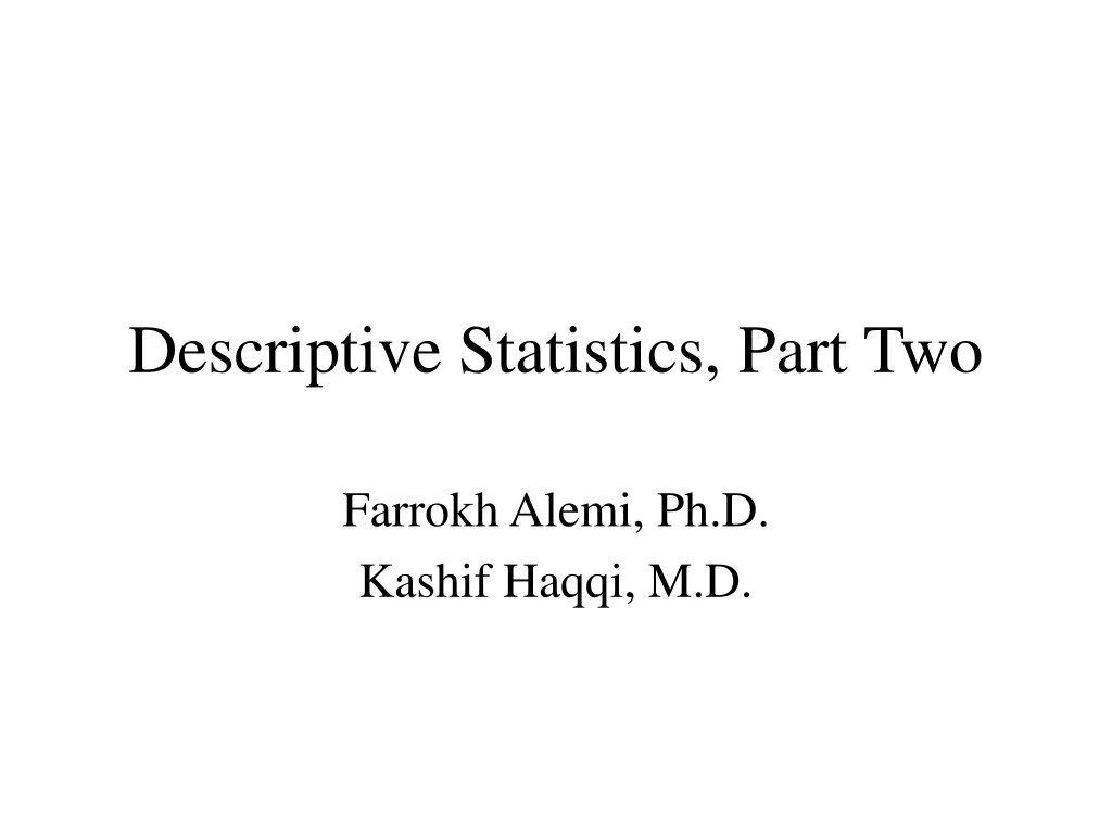 descriptive statistics part two