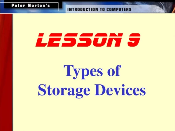 Types of  Storage Devices