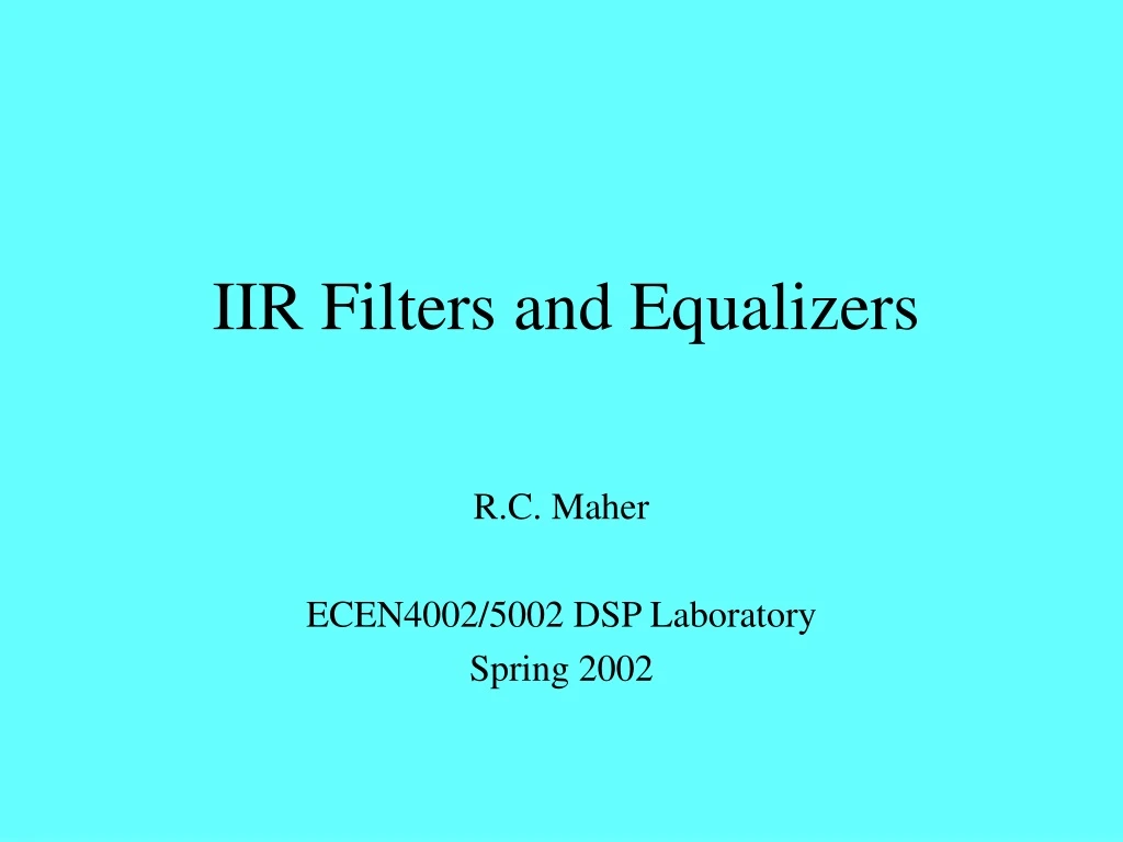 iir filters and equalizers