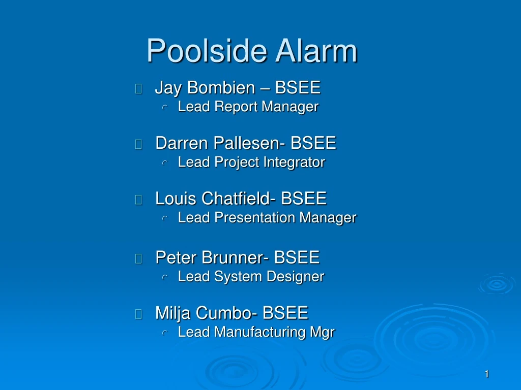 poolside alarm