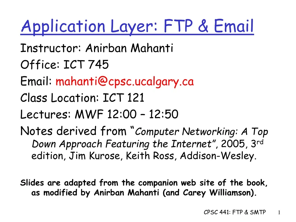 application layer ftp email