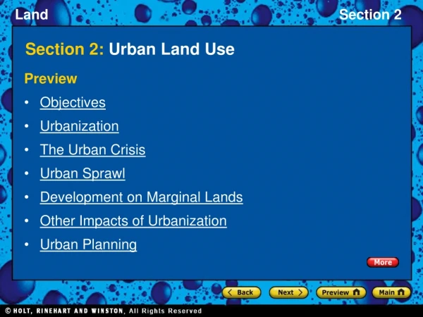 Section 2:  Urban Land Use