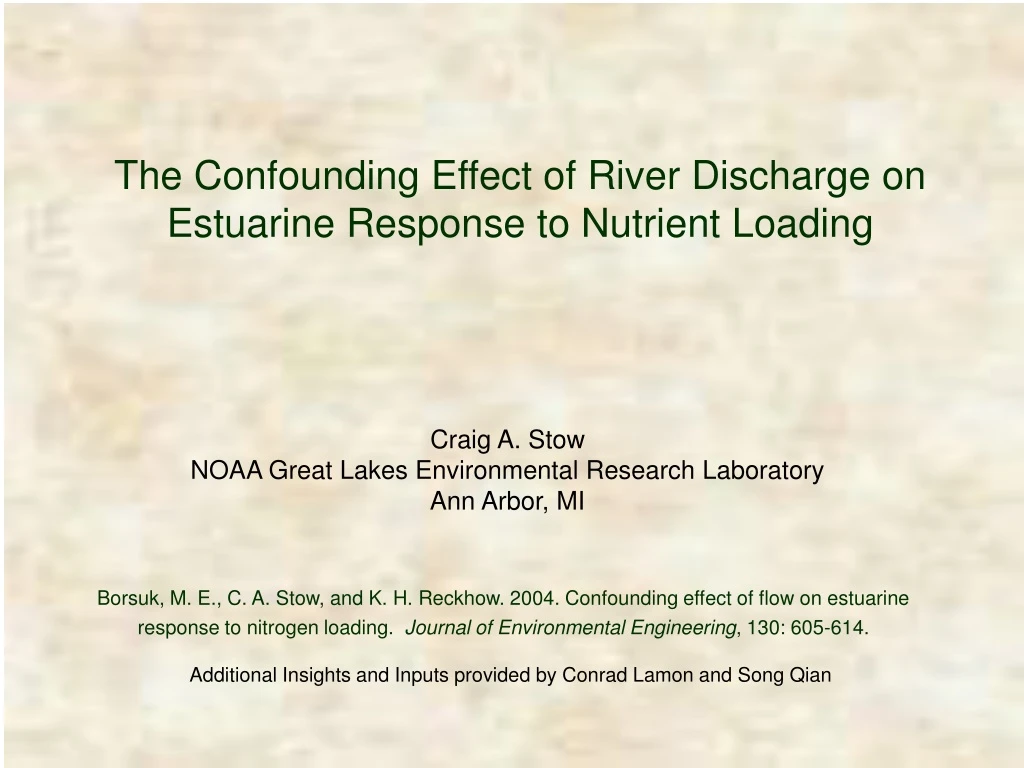 the confounding effect of river discharge