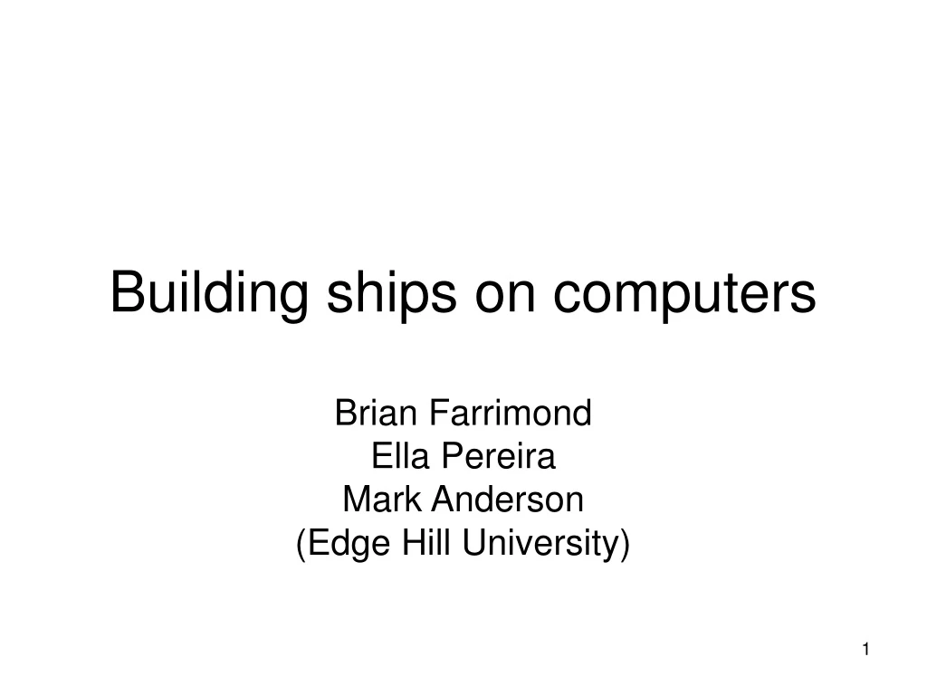 building ships on computers