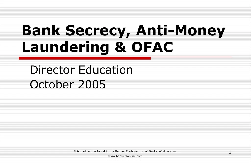 bank secrecy anti money laundering ofac