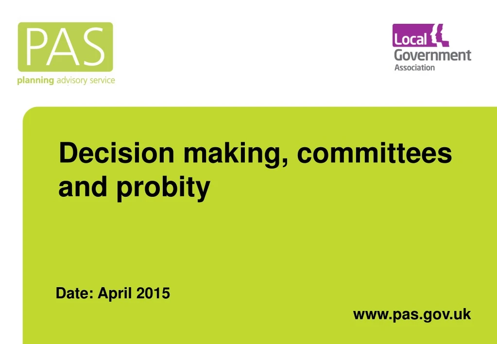 decision making committees and probity