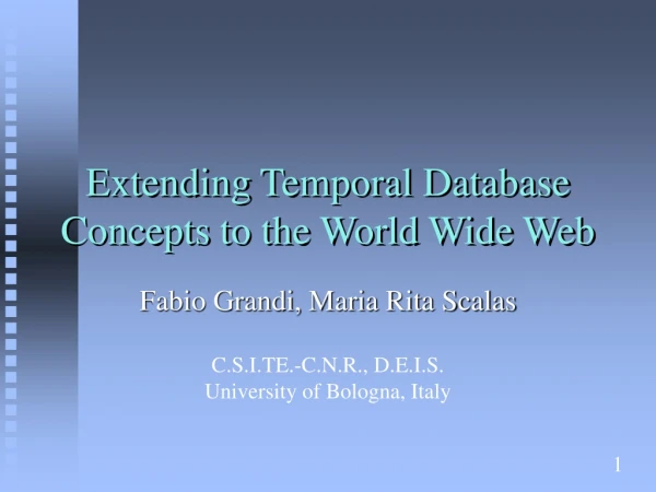 Extending Temporal Database Concepts to the World Wide Web