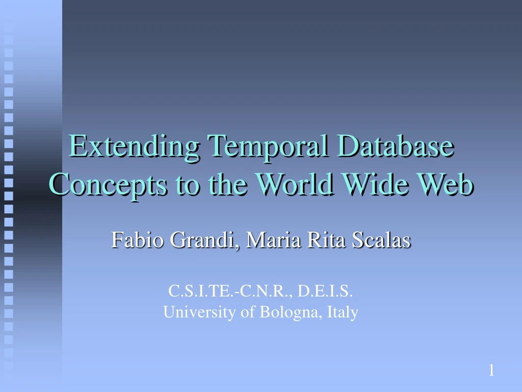 extending temporal database concepts to the world wide web