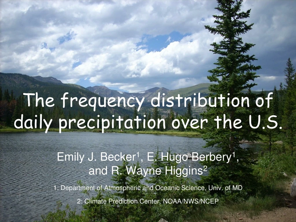 the frequency distribution of daily precipitation over the u s