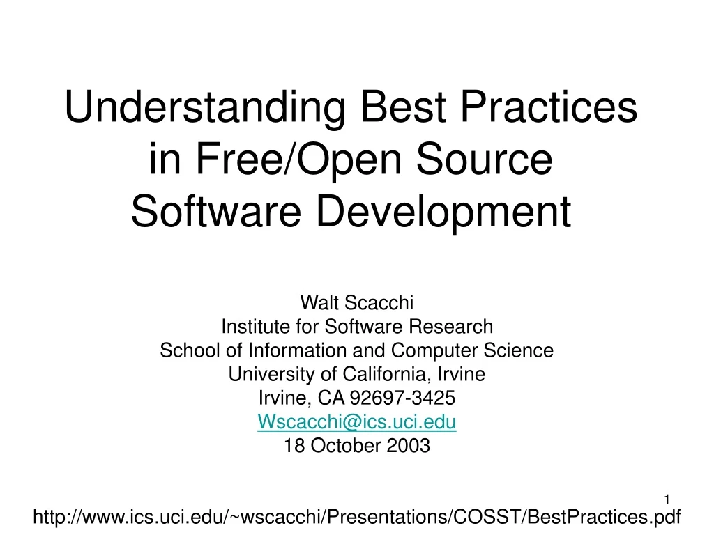 understanding best practices in free open source software development