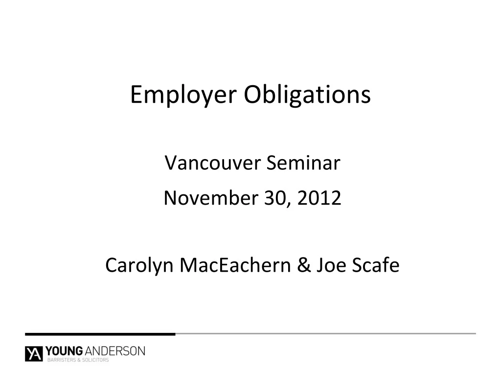 employer obligations