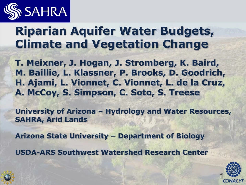 riparian aquifer water budgets climate