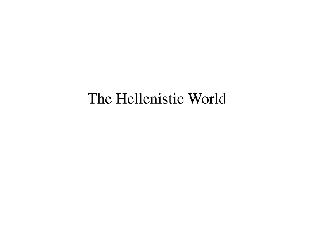 the hellenistic world