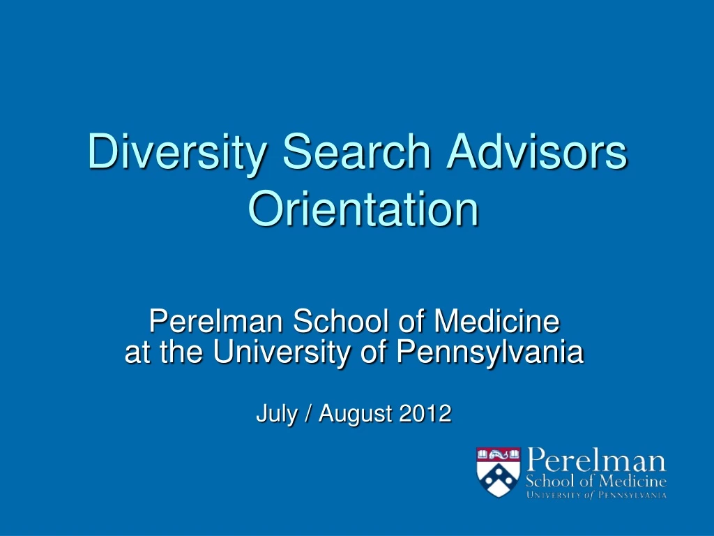 diversity search advisors orientation