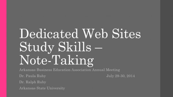 Dedicated Web Sites Study Skills  –  Note-Taking