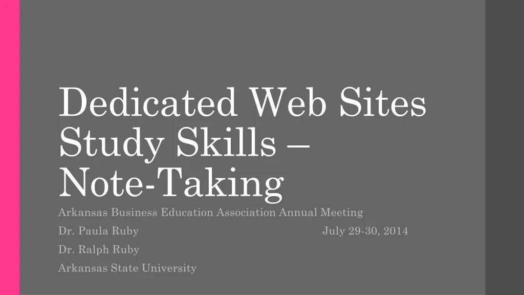 dedicated web sites study skills note taking