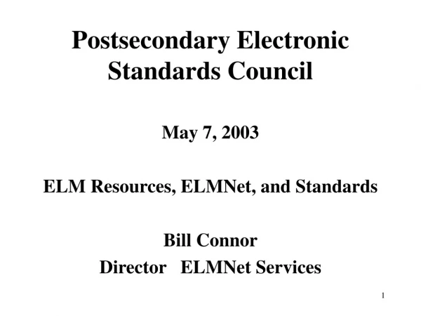 Postsecondary Electronic Standards Council