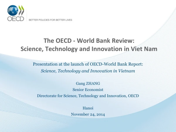 The OECD - World Bank Review: Science, Technology and Innovation in Viet Nam