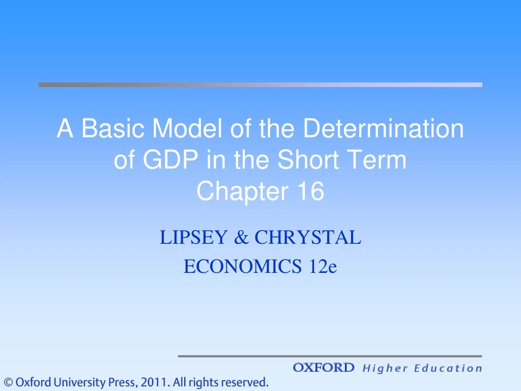 a basic model of the determination of gdp in the short term chapter 16