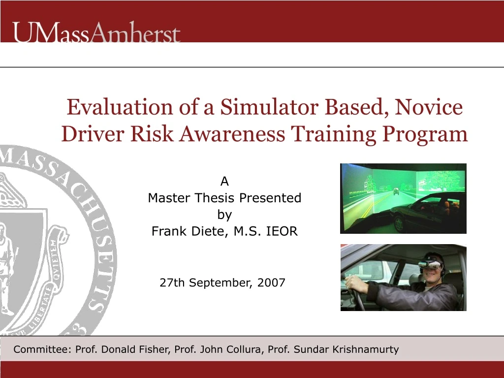evaluation of a simulator based novice driver risk awareness training program