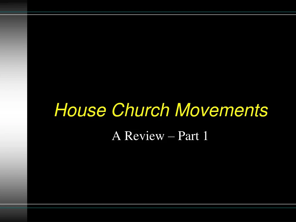 house church movements