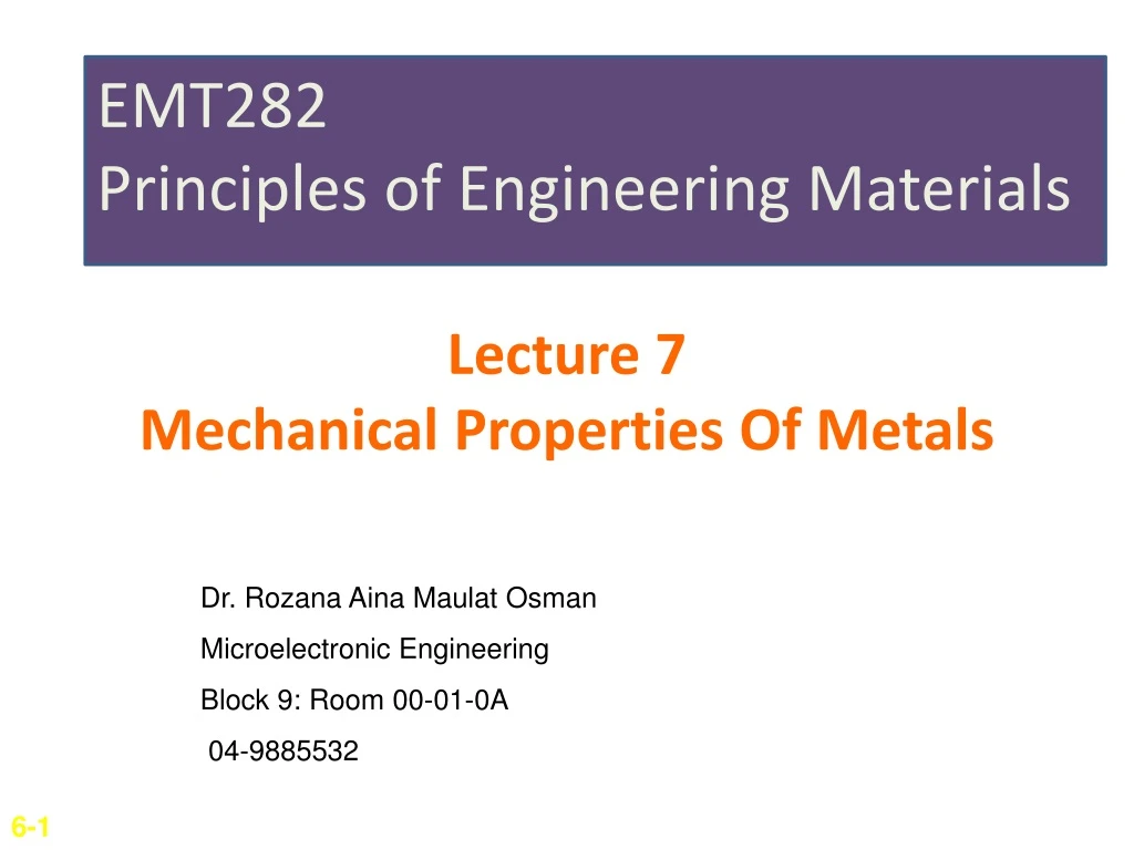 lecture 7 mechanical properties of metals