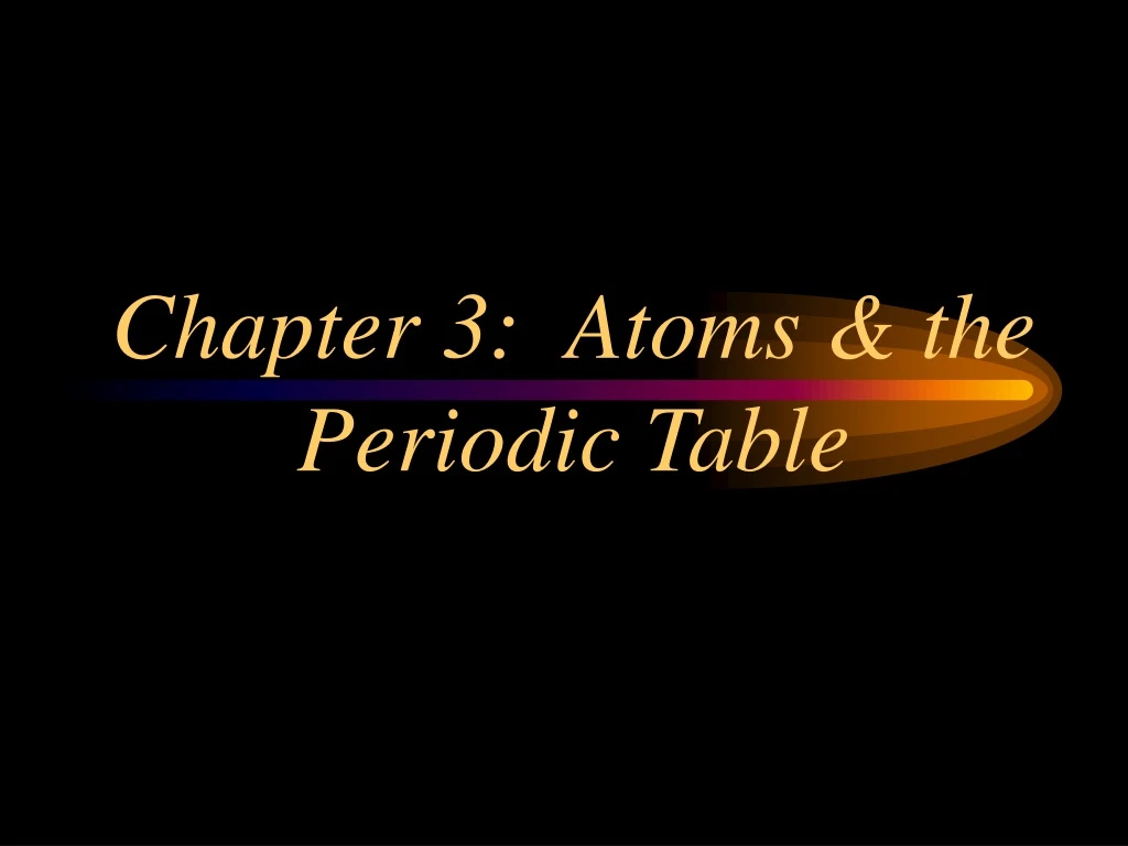 chapter 3 atoms the periodic table