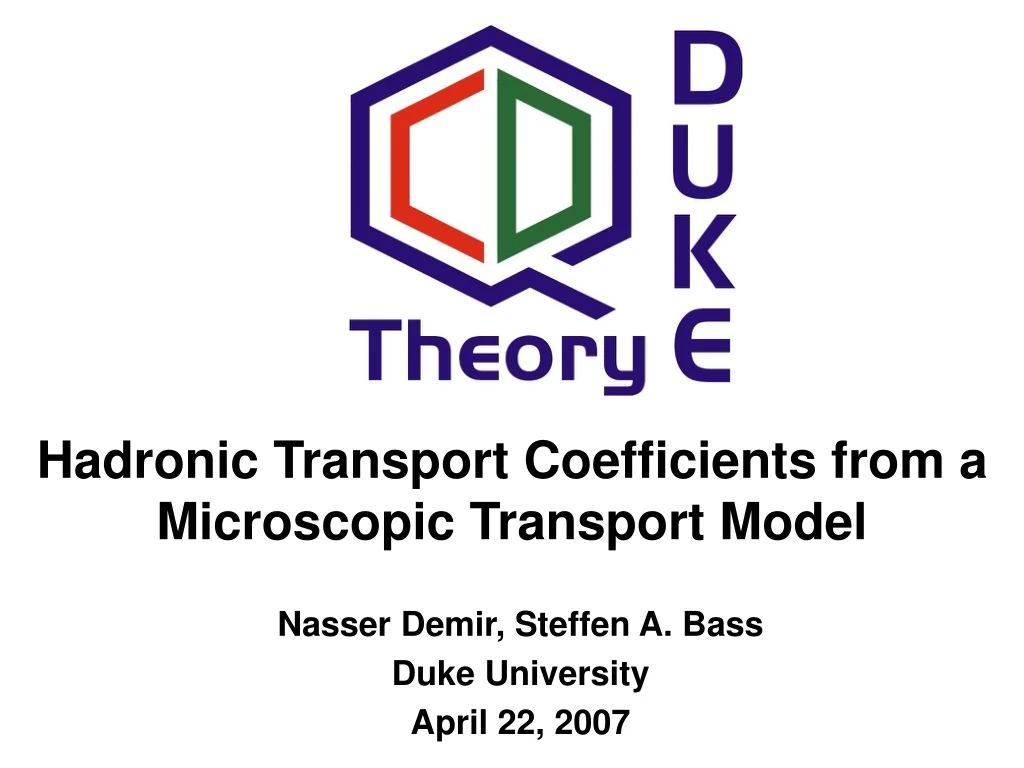 hadronic transport coefficients from