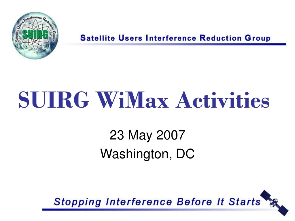 suirg wimax activities