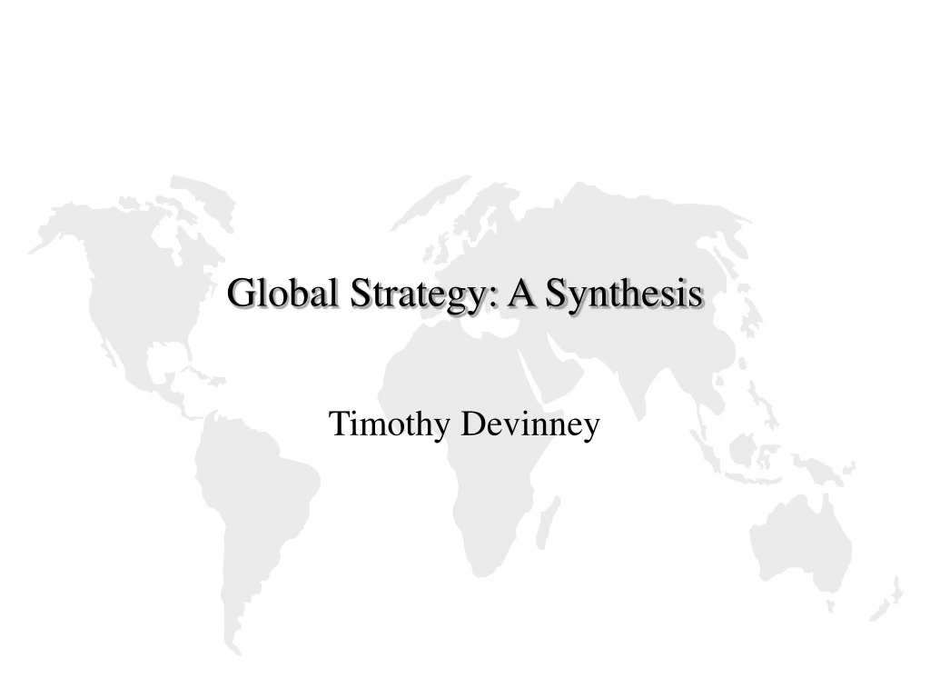 global strategy a synthesis