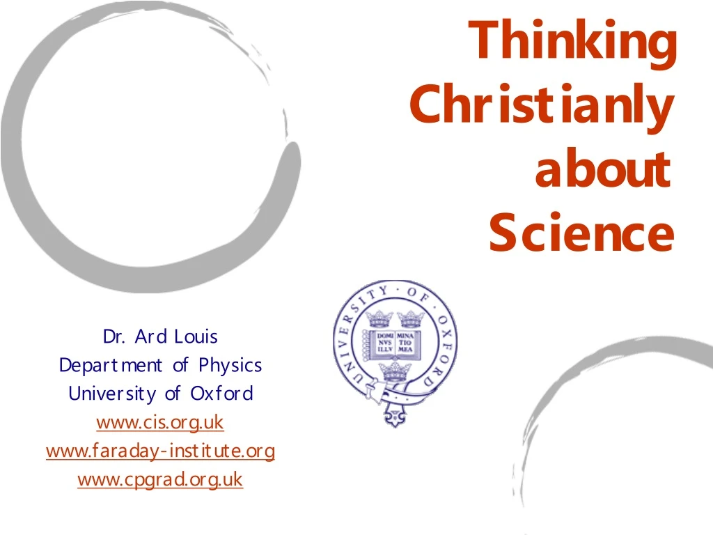 thinking christianly about science