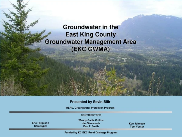 Groundwater in the East King County Groundwater Management Area (EKC GWMA)