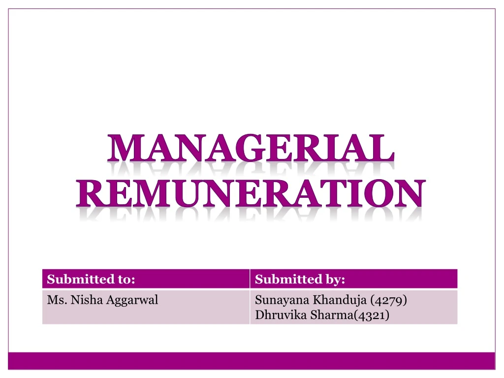 managerial remuneration