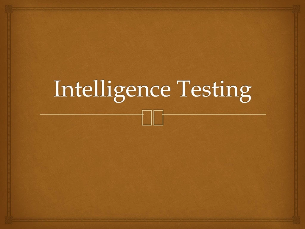 intelligence testing