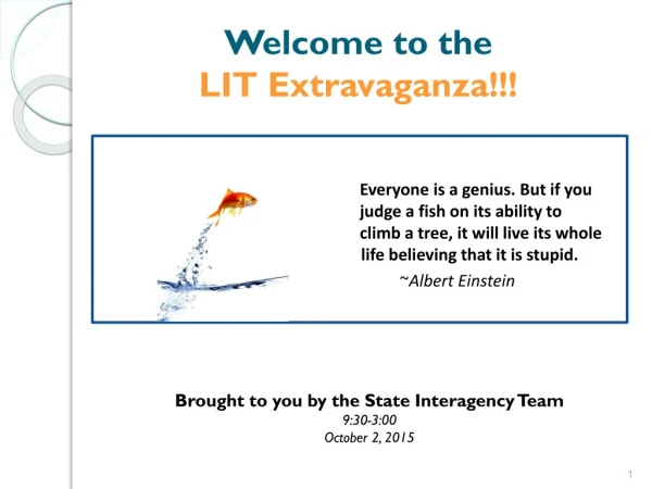 Welcome to the  LIT  E xtravaganza!!!