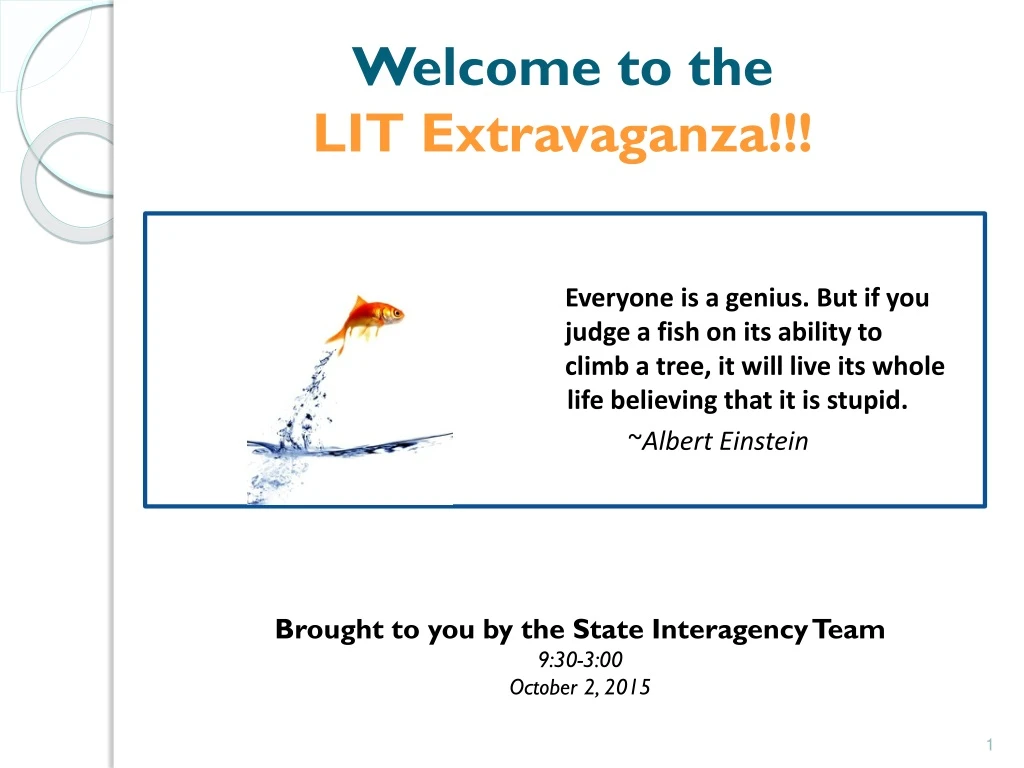 welcome to the lit e xtravaganza