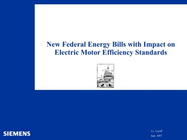 New Federal Energy Bills with Impact on Electric Motor Efficiency Standards